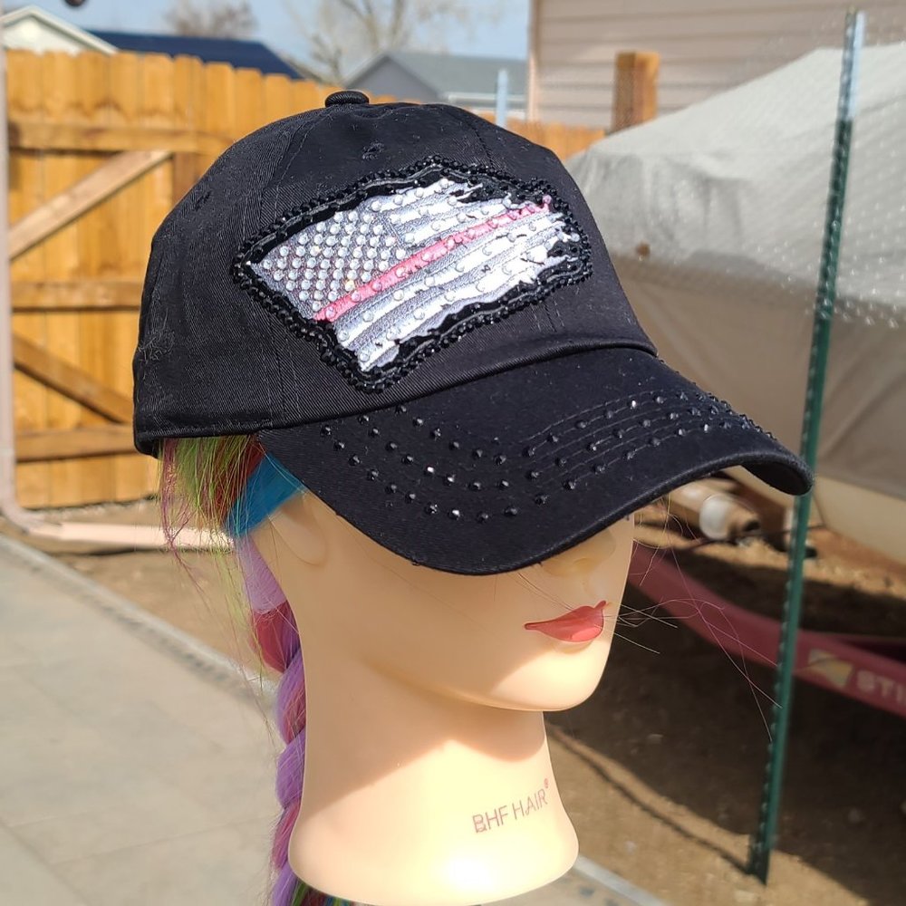 Ladies Black Flag BLING Hat NEW
